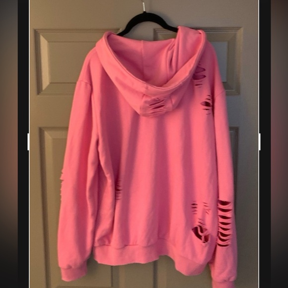 POL Distressed Pink Hoodie NWOT - Picture 2 of 2